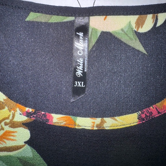 White Mark Black Floral Cold Shoulder Top – Size 3XL - Picture 9 of 10